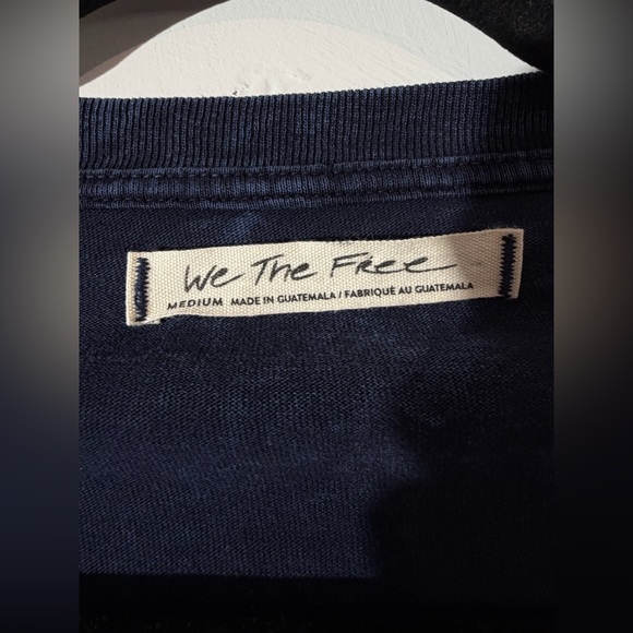 We The Free FP Navy Acid wash Long Sleeve Sz M - Oversized Boho Edgy 100% Cotton - Picture 5 of 7